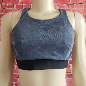 Gray and Black Blue Life Fit Sports Bra Size L Large